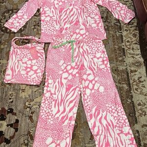 Victoria's Secret Pink and White Pajama Set